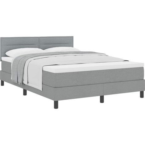 Maison Exclusive - Boxspringbett mit Kopfteil Hellgrau 140 x 200