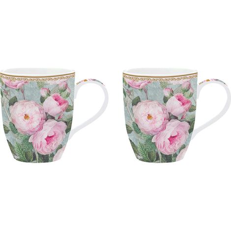 SET 2 TAZAS ROSAS 350 M ROSES IN BLOOM+ CAJA REGALO