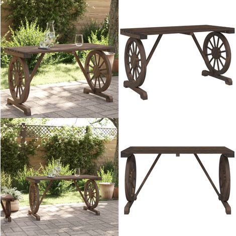 Table de jardin 115x55x65 cm bois de sapin massif - Table De Jardin - Table Extérieure - Mobilier De Jardin - Table En Bois - Table Ronde - Home & Living (1/5)