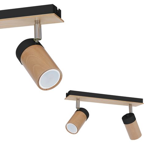 Plafonnier spot Milagro Baron bois noir 2xGU10 40W (1/5)