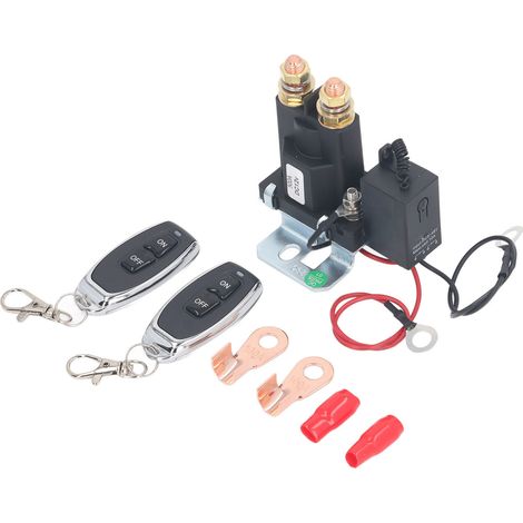 Commutateur relais sans fil anti-fuite polyvalent interrupteur télécommandé sans fil avec 2 télécommandes 12V 500A (1/5)