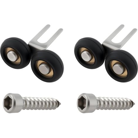 Lot de 2 Roulettes de Guidage Supérieur pour Porte Coulissante de Placard Diamètre 18,6 Mm 39 X 23 Mm (1/5)