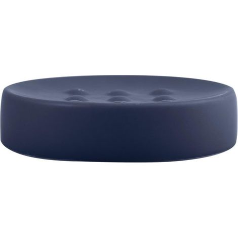 Porte-Savon décoratif Aspect Pierre pour Salle de Bain - Dimensions : 11 x 11 x 3 cm - Vert foncé Mat