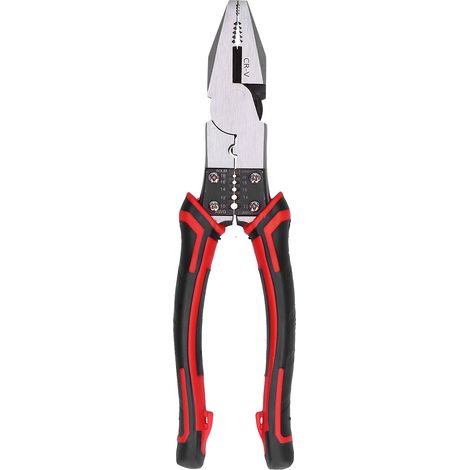 Pince à sertir industrielle 8in/20,32cm, outil de crimpage de fils électriques, dénudeuse et coupe-fil, pince multifonction pour connecteurs (1/5)