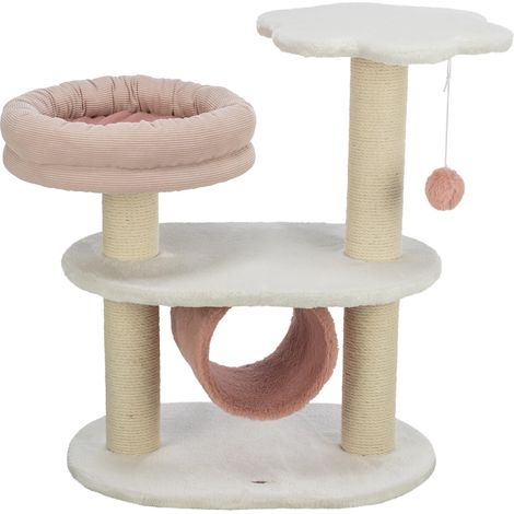 Arbre à chat Isabella multi-niveaux Blanc et rose ancien 70 cm (1/5)
