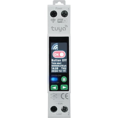 Disjoncteur Wifi Commutateur, 1P+N 40A Compteur Intelligent Connecté Avec Mesure Consommation Electrique, Protection contre les Surtensions/les Surintensités/la Surchauffe (1/5)
