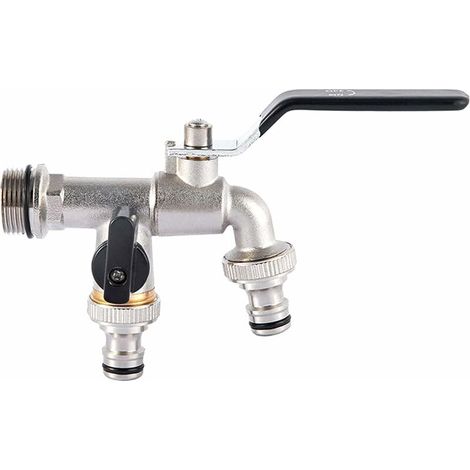 3/4 Inch and 1 3/4 Inch Double Outlet Faucet with Detachable Thickened Outlet Valve