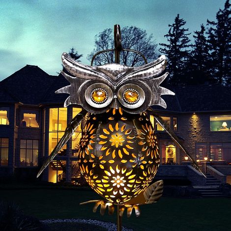 Lanterne solaire de jardin suspendue, lanternes Halloween lampe pour balcon Noël Halloween, hibou (1/5)