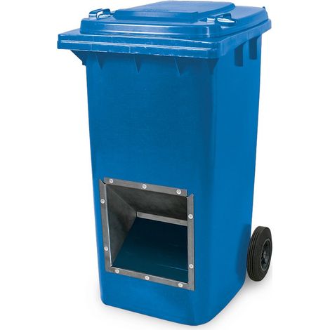 BRB Conteneur de 240 litres pour sel de déneigement avec ouverture pour retirer le sel et le gravier, bleu (1/2)