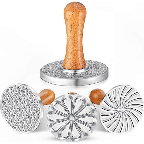 Lot de 3 emporte-pièces en métal avec manche en bois pour la pâtisserie maison, découpe-gâteaux (1/5)