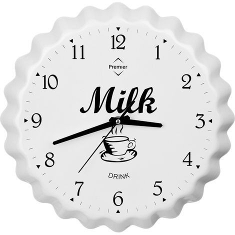Premier Housewares Milk Bottle Cap Wall Clock