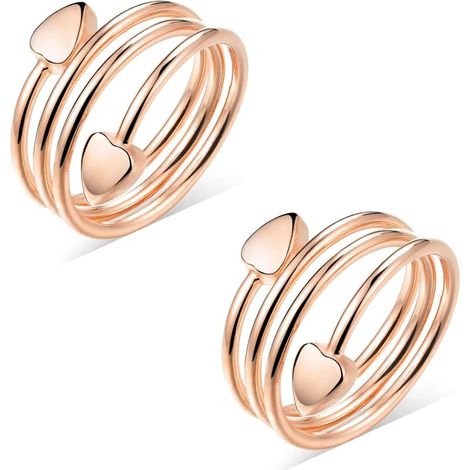 Ring aus reinem Kupfer – 3500 Gauß Magnet zur Linderung von Gelenkschmerzen – Verstellbar – Für Damen – 2er-Pack (1/5)
