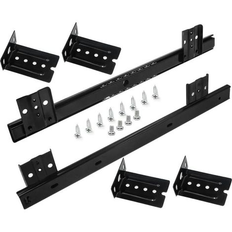 Schubladenschienen, 350 mm Kugellager-Schubladenschienen für ausziehbare Tastaturablagen (1 Paar) Schwarz (1/5)