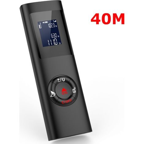 Telémetro láser AIDUCHO de 40 m, calculadora láser digital portátil para medición de área y volumen/Función pitagórica/IP54/LCD retroiluminada/Recargable (1/5)