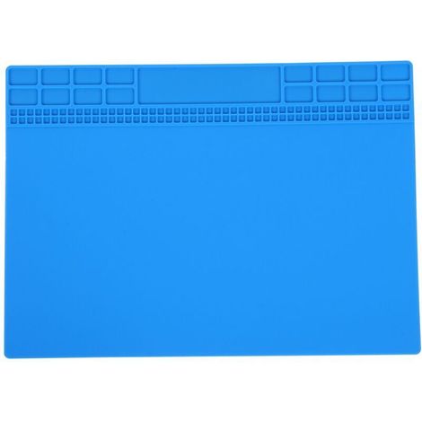 Heat Resistant Silicone Soldering Mat 350x250x4mm for Electronics Tools Dark Blue (1/4)