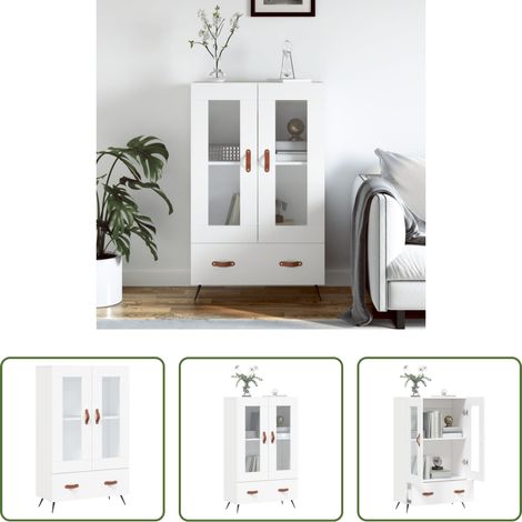 vidaXL Metallbeine -  Highboard Weiß 69,5x31x115 cm Holzwerkstoff (1/5)