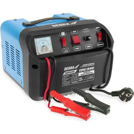 Chargeur de batterie avec démarrage 12/24V dedra DEP030