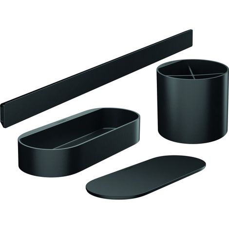 Hansgrohe Wall - Set de accesorios de baño, negro mate 27968670