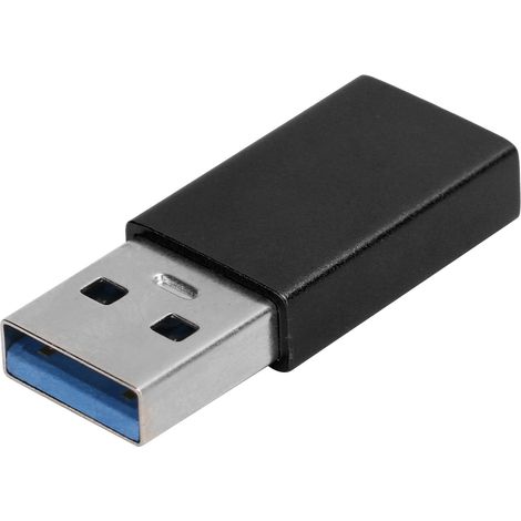 Adaptateur Usb Type C Vers Usb 3.0 Male - Aluminium Alliage - Transfert Rapide Et Charge - Pour Pc Disque Dur Tablette - Noir (1/5)