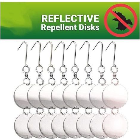 Disques répulsifs anti-pigeons – Paquet de 8 disques en acier inoxydable – Protection contre pigeons et corbeaux – Installation facile (1/5)