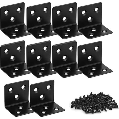 10 Pièces Equerres d'assemblage, Équerre d'assemblage 90 Degrés à Angle Droit, 40x40x40mm Connecteur d'Angle