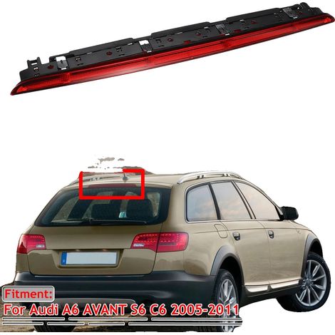 Luz de freno LED de alta calidad, plástico impermeable, voltaje de 12 V, reemplazo directo, color de carcasa roja, para Audi A6 Avant S6 C6 (2005-2011). (1/5)