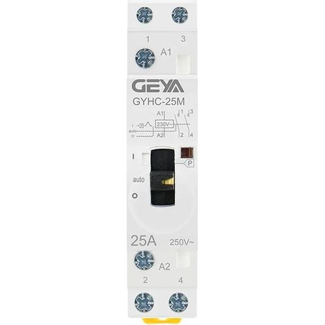 Modular AC Contactor Manual Home Contactor 50/60Hz DIN Rail Type (2P 25A 2NO 220V Manual) (1/4)