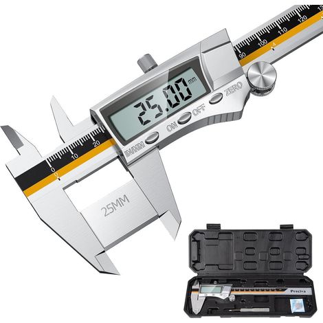 Digitaler Messschieber 150mm Edelstahl spritzwasserdicht mit großem Display (1/5)