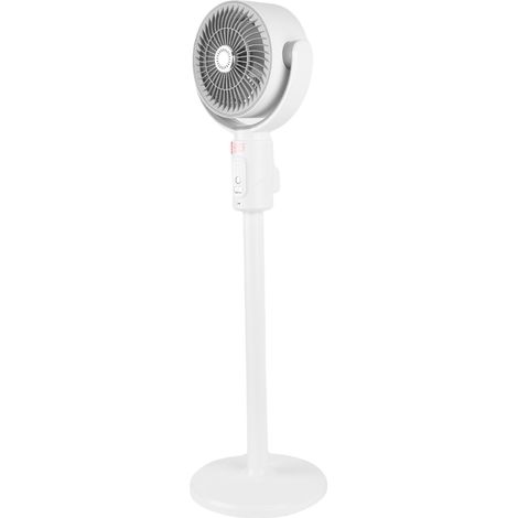 Ventilateur sur pied oscillant vertical manuel à 180°, silencieux, avec télécommande, hauteur réglable, 5 vitesses et minuterie 8 h pour la chambre à coucher. (1/5)