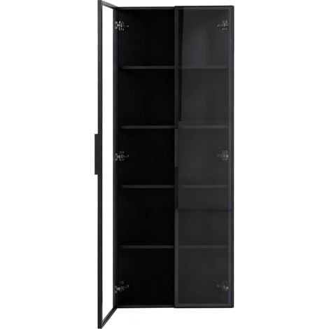 Vetrina angolare LED in vetro nero 62 x 35 x 160 cm MODENUIT (1/5)