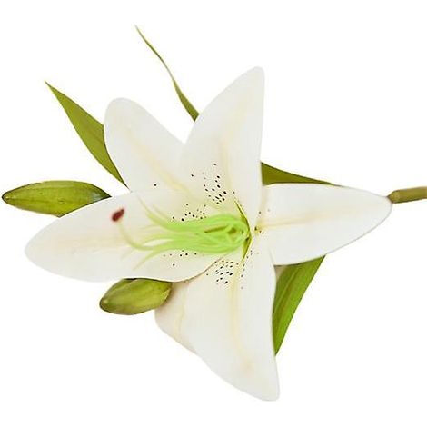 fleur artificielle charmante et décorative en plastique, lys artificielblanc (1/5)