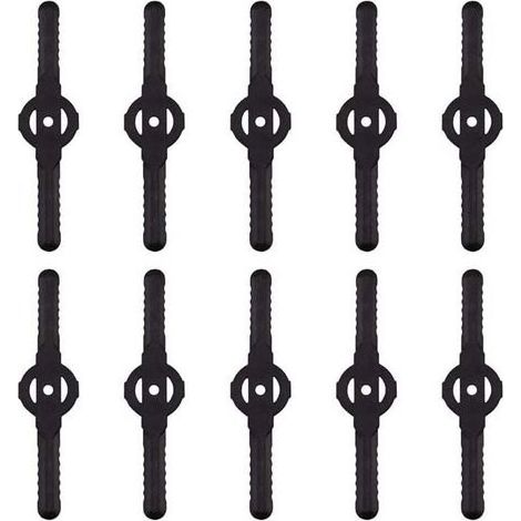 pair Lames de coupe-bordures en plastique, lot de 10 lames de coupe en plastique, rechange pour kit d'outils de coupe-bordures sans fil, lames de coupe de rechange pour tondeuse à gazon en plastique ( (1/4)