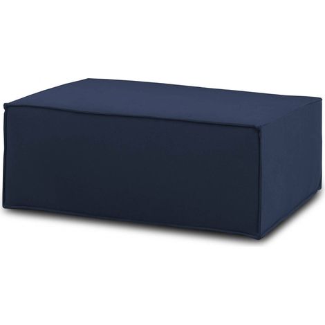 Dmora - Pouf Dabdella, Pouf de salon, 100% Made in Italy, Fauteuil relax en tissu rembourré, Cm 100x70h43, Bleu