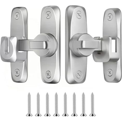 Sliding door latch, 2-pack, 90° flip lock (1/5)