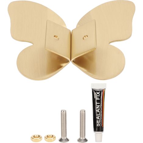 1 lot Poignées de meuble papillon design coins arrondis, poignées décoratives en laiton pratique (1/5)