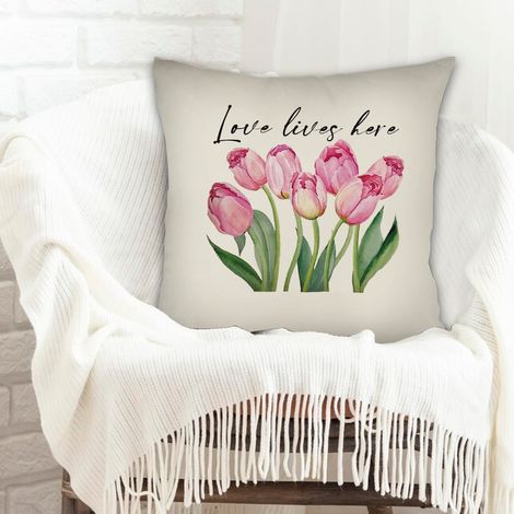 Housse de coussin 45x45 cm carrée fermeture à glissière pour la Saint-Valentin (1/5)