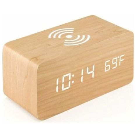 -Reveil Numerique Avec Chargeur Sans Fil Led Reveil De Bureau Affichage De La Temperature (1/4)