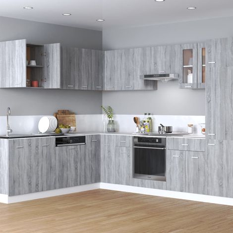 Maison Chic – Armoire suspendue haut de cuisine 60x31x60 cm – Bois d'ingénierie – Couleur sonoma gris – Résistante à l'humidité (1/5)