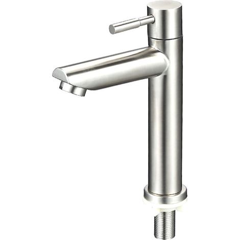 Moderne Badarmatur, Waschtischarmatur, Einhebel-Waschtischarmatur mit 150 mm Auslaufhöhe, quadratische Einhebel-Waschtischarmatur, poliertes Chrom