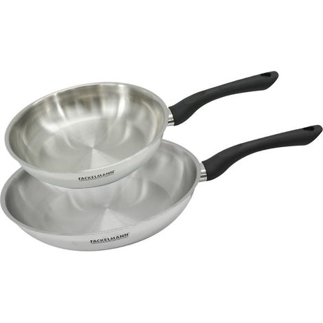 Set 2 poêles 24 et 28 cm en inox Fackelmann Geneva (1/5)