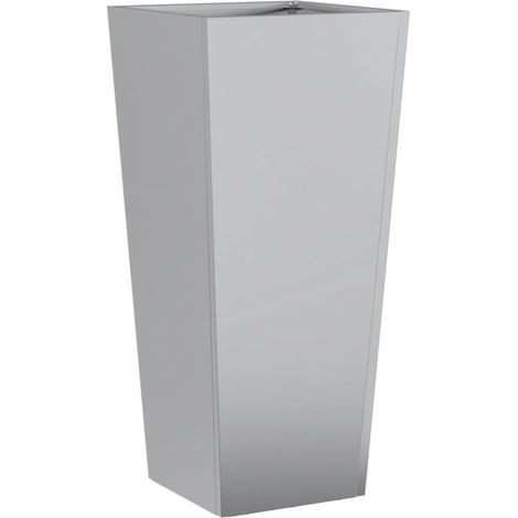 Macetero bancal elevado plantas flores terraza jardín 35 x 35 x 75 cm acero galvanizado gris 020037515