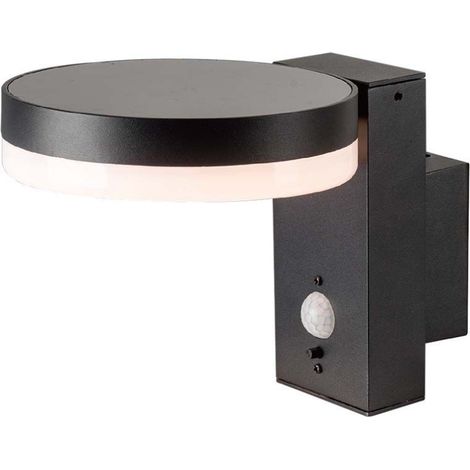 Lámpara LED redonda V-TAC de 5,5 W con panel y sensor PIR, cuerpo negro, blanco cálido, IP44