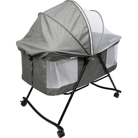 Aqrau Berceau bébé, lit de camping, berceau pliant amovible, gris (1/5)