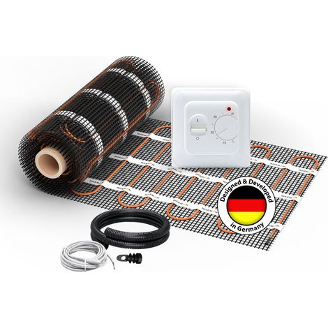 2x Heizmatten WARMON ULTRA 200 W/m² (10+7 m²) inkl. TS 25 Raumthermostat Analog - 17 m²