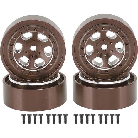 jantes de 1,3 pouce en alliage d'aluminium, 6 trous, pour Traxxas TRX4M 1/18 RC Crawler, couleur bronze.