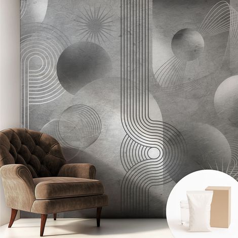 Carta Da Parati - Non Tessuto - Con Colla Inclusa - Per Interni - Ecologica - Con Ingresso - Soggiorno eleganza astratta 250x250 cm (1/5)