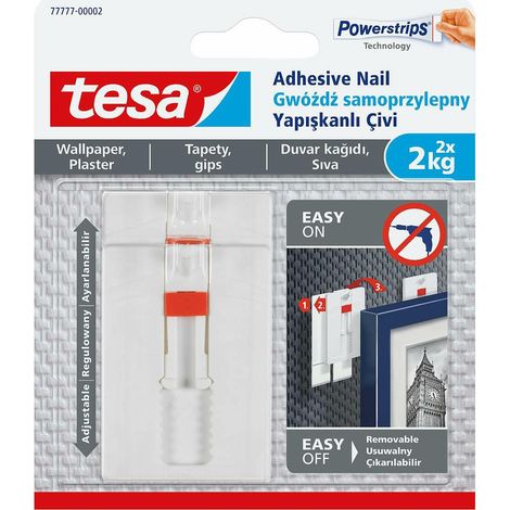 TESA GWÓŹDŹ SAMOPRZYLEPNY DO TAPET 2KG /REGULOWANY