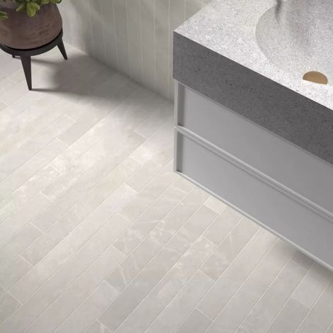 Carrelage Effet Marbre - Zellige Blanc MARMORIS White 7,5x60cm (1/3)