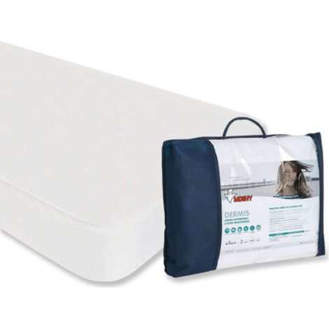 Protector Colchón Dermis Individual Transpirable Impermeable Antiácaros Suave Color Blanco 135x180/190 cm