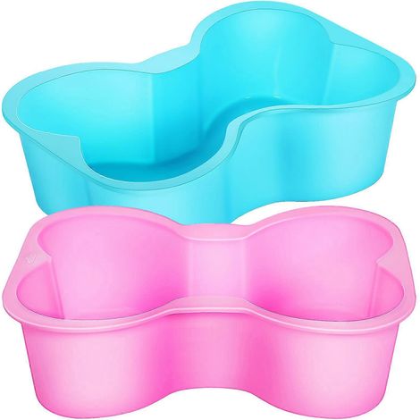 2er-Pack Hundekuchenform in Knochenform, originelle Haustierkuchenform, Silikon-Kuchenform, Backform-16.00X13.00X5.00CM (1/4)